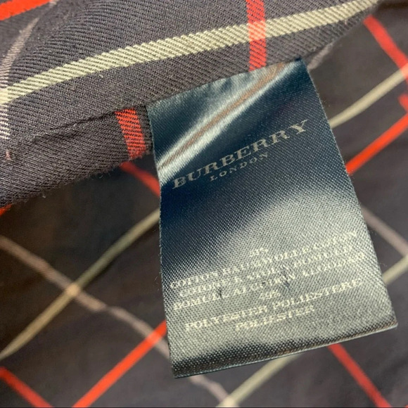 Burberry London Trench Coat Blue Navy Check Plaid Button Front Women's Size 6 - Picture 10 of 16